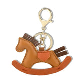 Wooden Horse Leather Bag Charm